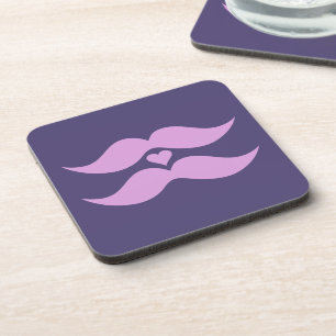 Pink Mustaches Zollabfertigung Untersetzer