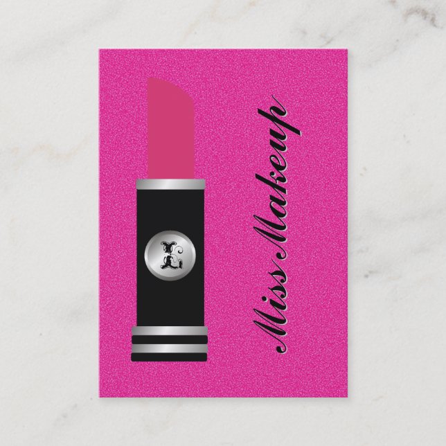 Pink-Muster Fräulein-Makeup On Visitenkarte (Vorderseite)