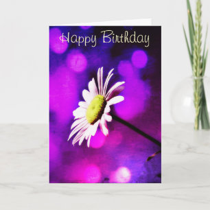Pink N Amethyst Daisy Birthday Card Karte
