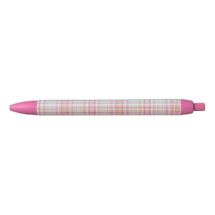 Pink 'n Green Elegant Geometric Kariert Simple Kugelschreiber
