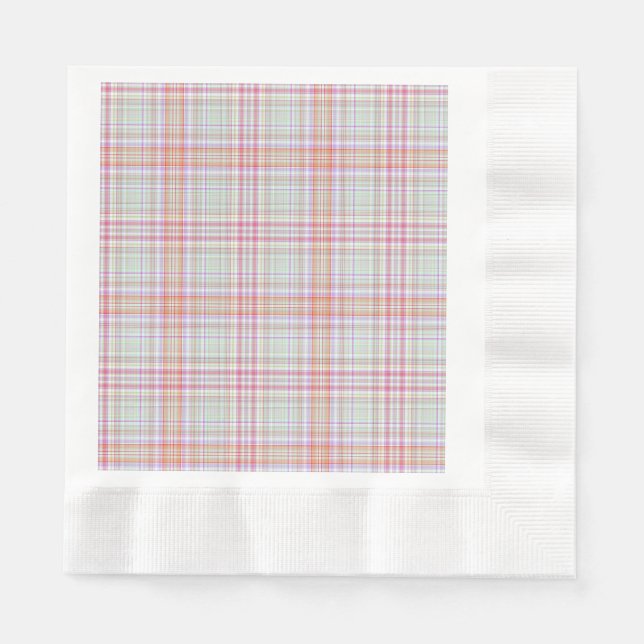 Pink 'n Green Geometric Kariert Serviette (Vorderseite)