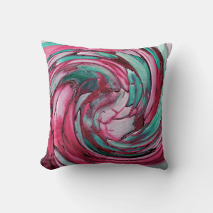 Pink N Turquoise Oreiller Abstrait Art