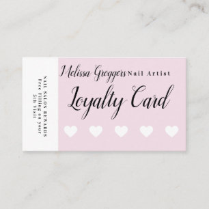 Pink Nageldesignerin Belohnung Treue Geschäftskart Visitenkarte