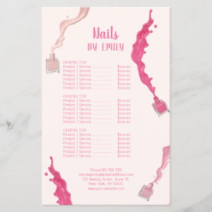 Pink Nagelstudio QR-Code Dienstleistungen Marketin Flyer