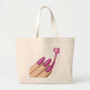 Pink Nail Polnisch - Emoji Jumbo Stoffbeutel