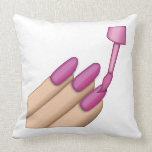 Pink Nail Polnisch - Emoji Kissen