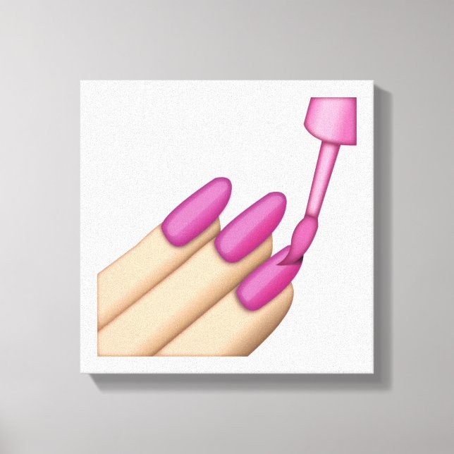 Pink Nail Polnisch - Emoji Leinwanddruck (Vorderseite)