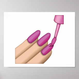 Pink Nail Polnisch - Emoji Poster