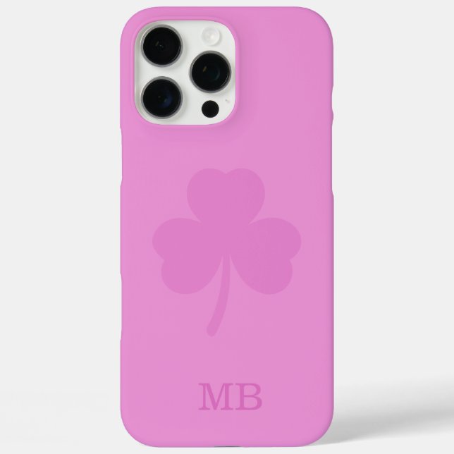 Pink Name Initials Monogramm iPhone 16 pro max Fal Hülle (Rückseite)