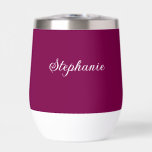 Pink Name Modern Elegant Monogram Boho<br><div class="desc">Elegant, rustic, simple, monogram, minimalist, name, pink thermal wine tumbler. Beautiful, trendy design.</div>
