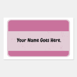 Pink-Namensmarke Rechteckiger Aufkleber