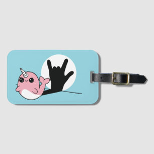 Pink Narwhal ASL I Liebe You - Deaf Culture Design Gepäckanhänger