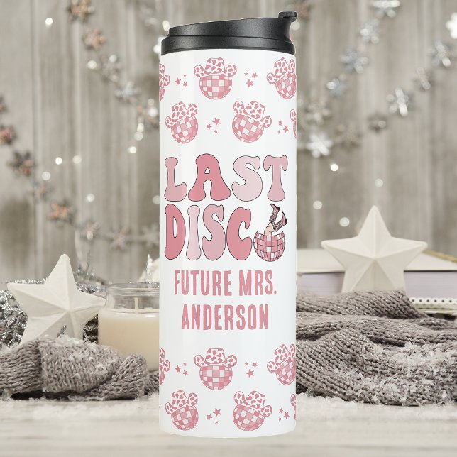 Pink Nashville Last Disco Bachelorette Customized Thermosbecher (Von Creator hochgeladen)