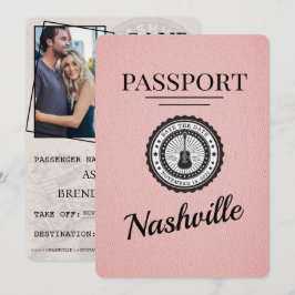 Pink Nashville Passport Save the Date