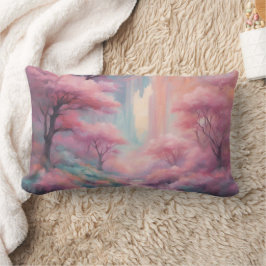 Pink Nature Forest AI Kunstwerfer Kissen
