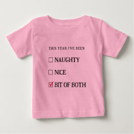 Pink Naughty Nice List Funny Niedliche Weihnachten Baby T-shirt