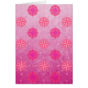 Pink Nautic Compass Rose