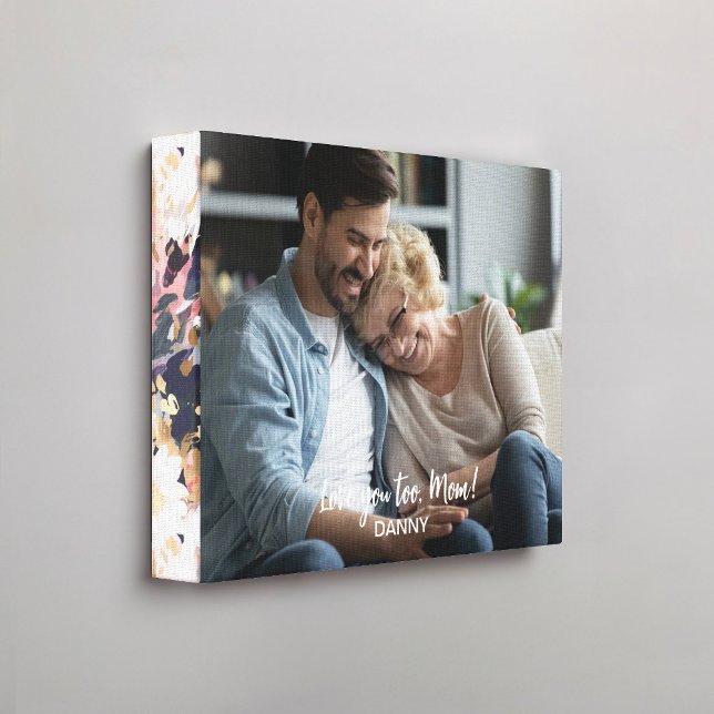 Pink Navy Abstrakt floral Muster Edge Foto Leinwanddruck (Von Creator hochgeladen)