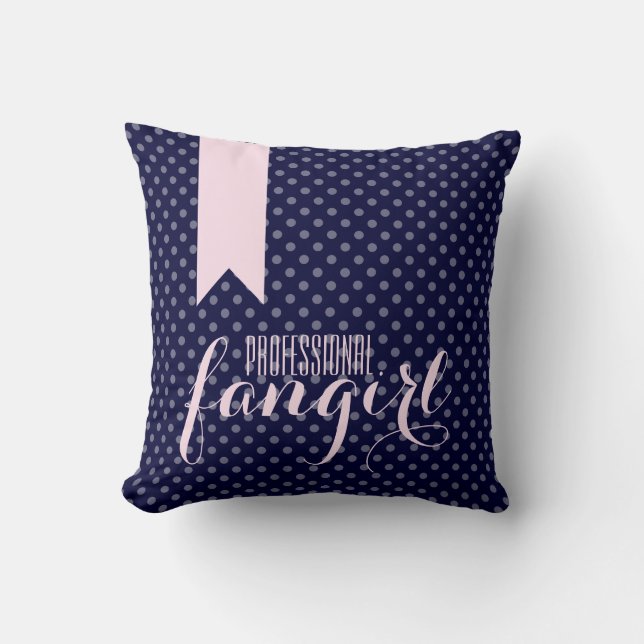 Pink & Navy Blue Professional Fangirl Coussin (Recto)