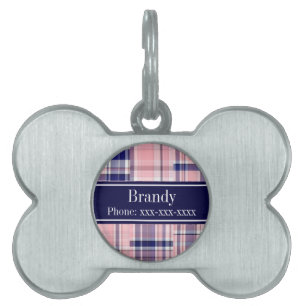 Pink Navy Welpe Patchwork Madras N Monogram Tiermarke