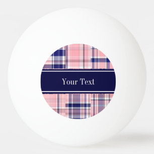 Pink Navy Welpe Patchwork Madras N Monogram Tischtennisball
