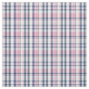Pink Navy White Preppy Madras Style Kariert Sz2#3 Stoff