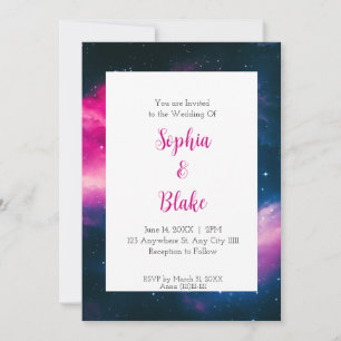 Pink Nebula Traumhochzeit Einladung