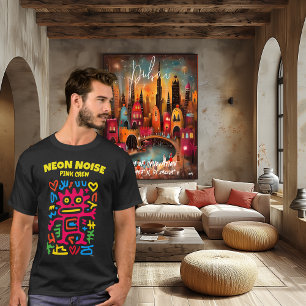 Pink Neon Alien - Funky Pop Art Creation T-Shirt