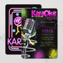 Pink Neon Black Karaoke 00. Geburtstagsparty