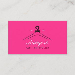 Pink Neon Hanger Fashion Stylist Visitenkarte