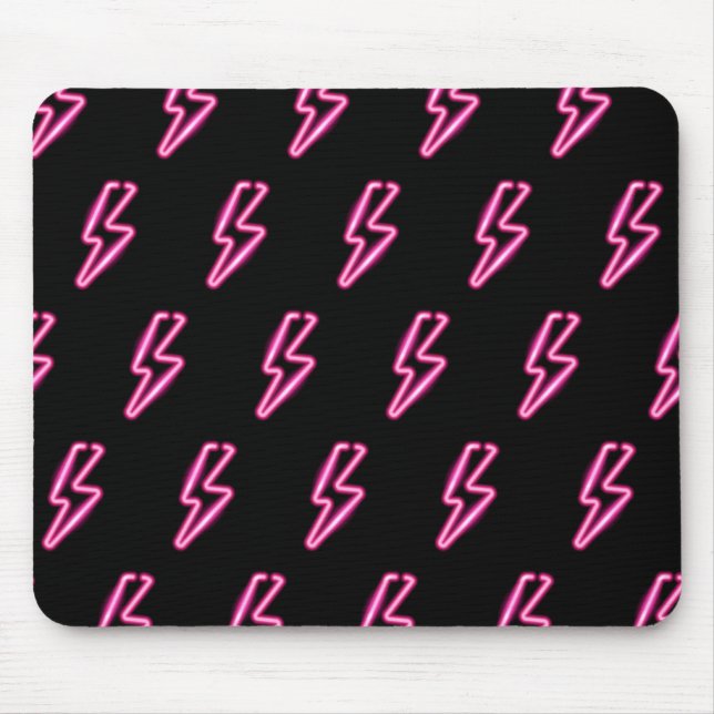 Pink Neon Lightning Bolt Muster Mousepad (Vorne)