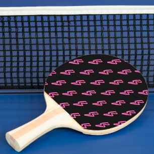 Pink Neon Lightning Bolt Muster Tischtennis Schläger