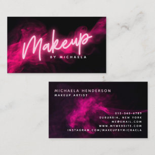 Pink Neon & Smoke Visagist Visitenkarte