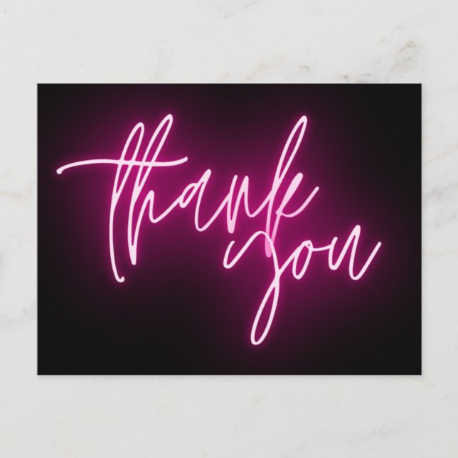 Pink Neon Vielen Dank, dass Sie die Trendy untersc Postkarte (Vorderseite)