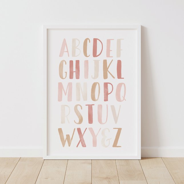 Pink Neutral Alphabet ABC Girl Kinderzimmer Deco Poster (Von Creator hochgeladen)