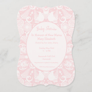 Pink New Zealand Tribal Designs Baby Shower Einladung