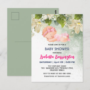 Pink Niedlich Baby Girl Daisy Blume Babydusche Kin Postkarte