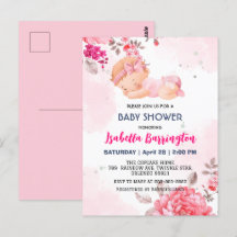 Pink Niedlich Baby Girl Rose Blume Babydusche