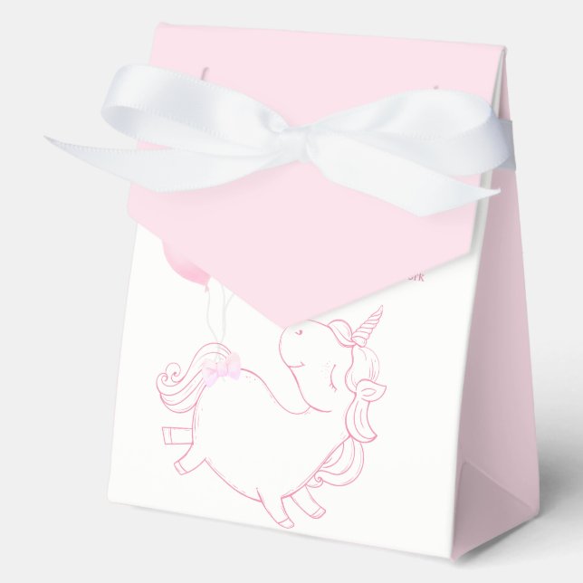 Pink Niedlich Balloon Unicorn Kinderdusche Geschenkschachtel (Vorderseite)