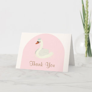 Pink Niedlich Boho Arch Prinzessin Swan Babydusche Dankeskarte