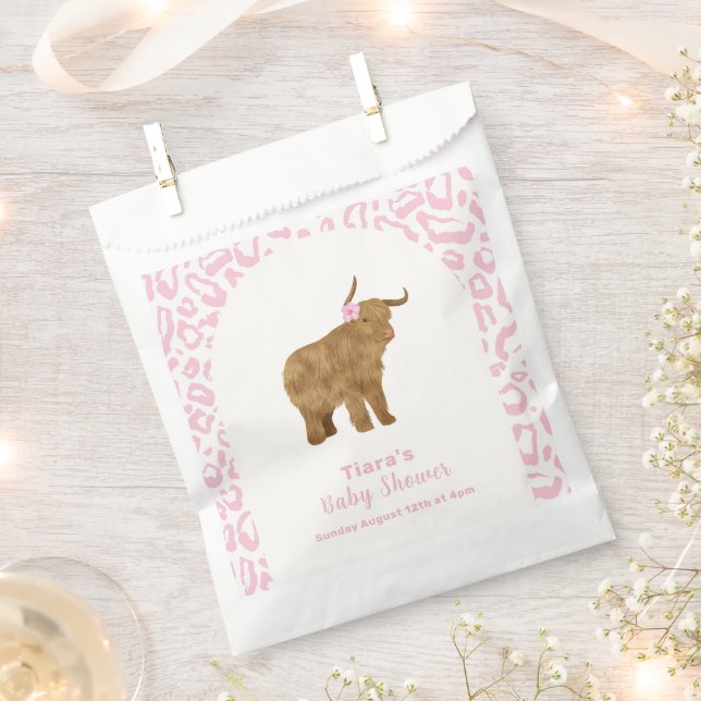Pink Niedlich Boho Holy Cow Floral Girl Babydusche Geschenktütchen (Ausgeschnitten)