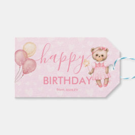 Pink Niedlich Happy Birthday Kids Geschenkanhänger