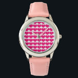 Pink Niedlich Hearts Muster beobachten Armbanduhr<br><div class="desc">Einfache und süße Niedliche Herz-Muster-Uhr mit einem sich wiederholenden Muster kleiner rosa Herzen. Dieses Design kann um Text ergänzt werden,  um ihm eine persönliche Touch zu geben.</div>