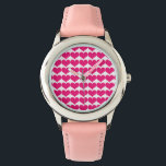 Pink Niedlich Hearts Muster beobachten Armbanduhr<br><div class="desc">Einfache und süße Niedliche Herz-Muster-Uhr mit einem sich wiederholenden Muster kleiner rosa Herzen. Dieses Design kann um Text ergänzt werden, um ihm eine persönliche Touch zu geben.</div>