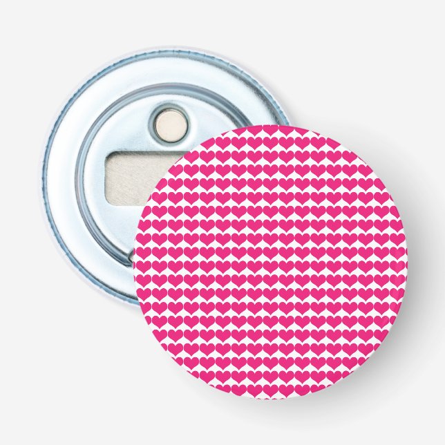 Pink Niedlich Hearts Muster Flaschenöffner (Vorderseite)