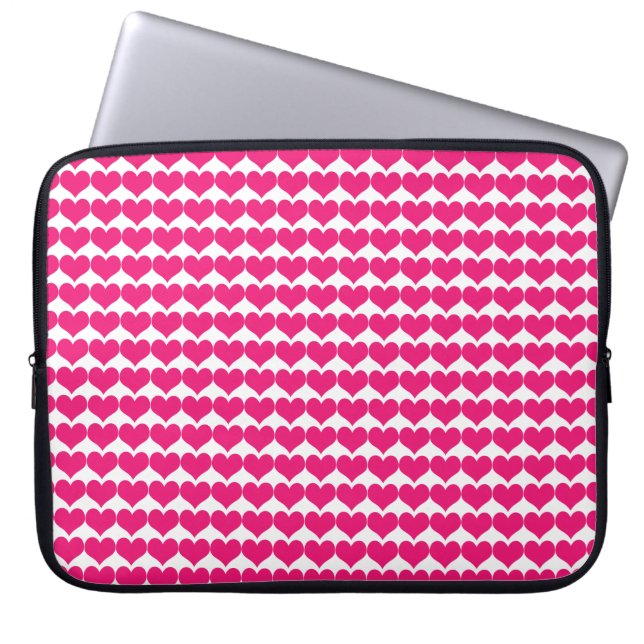 Pink Niedlich Hearts Muster Laptop-Sieb Laptopschutzhülle (Vorderseite)