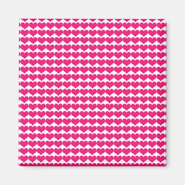 Pink Niedlich Hearts Muster Magnet (Vorne)