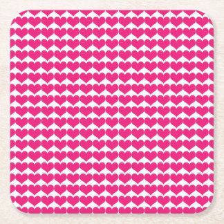Pink Niedlich Hearts Muster Papier Untersetzer