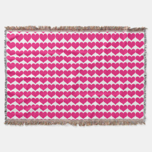 Pink Niedlich Hearts Pattern Throw Blanket Decke