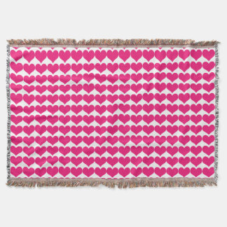 Pink Niedlich Hearts Pattern Throw Blanket Decke
